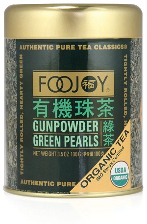 Foojoy Gunpowder Green Pearls Tea, 3.5 oz tin