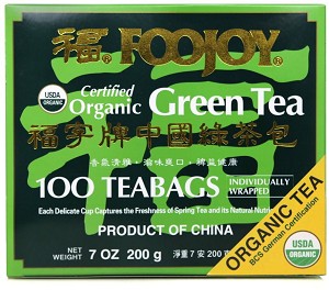 Foojoy Green Tea- , box of 100 teabags, 4 oz