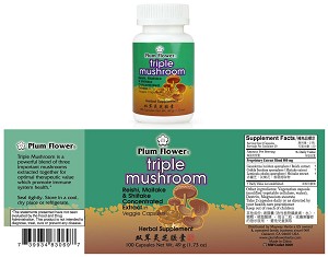 Triple Mushroom Capsules, Reishi, Maitake & Shiitake 100 capsules, 3 oz