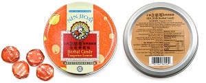 Loquat Throat Lozenges, Herbal Candy - Tangerine Lemon, 60 gm tin