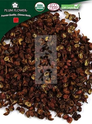 Prickly Ash Peel, stir-fried,  Zanthoxylum bungeanum, 500 gm bag, 18 oz
