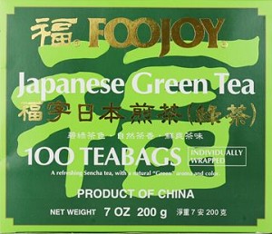 Foojoy Japanese Green Tea (Lu Cha) 100 teabags (7 oz / 200 gram)